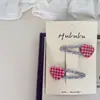 Nuevo color check amor pinza para el pelo de niños par de anillos para el pelo pinza lateral pinza BB goma elástica