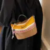 Bolsas para Mulheres 2025 Nova Bolsa de Lona Três Cores Moda Casual Versátil Americana Combinação de Cores Bolsa de Ombro Bolsa Transversal para Mulheres