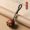 Yiming Xianyuan Sándalo Verde Sándalo Rojo Garra de Gato de la Fortuna Llavero de Coche Colgante Femenino Dibujos Animados Lindo Suave Colgante Joyería