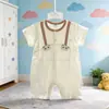 26 Mono de Verano Delgado para Bebé de Manga Corta Sin Costuras Dibujos Animados 3D Botón de Presión Frontal Traje de Gateo de Verano para Bebé 73-90 #