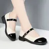 Nuevos Zapatos Mary Jane de Estilo Coreano para Mujer de Primavera y Otoño con Punta Redonda, Estilo Hada, Hebilla de Una Correa, Piel Suave, Color Sólido, Zapatos Planos de Una Sola Pieza para Mujer