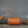 Bolsas Bolsa Transversal Feminina Nova Casual Versátil Cilíndrica Travesseiro Bolsa de Mão Couro de Vaca Primeira Camada Bolsa Tote Pequena