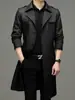 Gabardina Larga para Hombre 2025, por Encima de la Rodilla, Nuevo Estilo Primavera y Otoño, Moderna y Versátil, Chaqueta Casual de Negocios para Hombres de Mediana Edad