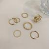 Anillo de Personalidad de Moda para Mujer ins Moderno Estilo Frío Nicho Conjunto de Anillos para Articulación Anillo Simple Hip-hop Retro Liso Anillo