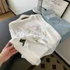 Blusa T-Shirt Branca Fina Levemente Transparente Estampada de Manga Longa Proteção Solar Feminina Popular Verão Linda Top Exportação Atacado
