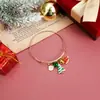 Joyería Transfronteriza Europea y Americana Pulseras Navideñas Cascabeles Sombreros de Navidad Cinta Metálica Adornos de Mano Personalizados Creativos Regalos de Año Nuevo