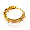 Nuevos Pendientes de Aro de Zirconia Coloridos de Lujo, Pendientes de Botón de Moda para Mujer, Pendientes de Alta Gama de Estilo Ins de Tendencia para Mujer al por Mayor