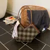 Bolsa de Ombro Transfronteiriça para Mulheres, Tendência Outono/Inverno 2026 Nova Moda Bolsa de Ombro Xadrez, Bolsa Tote de Grande Capacidade