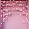 Cortina de porta com estampa de coração de cerveja em nuvem rosa, cortina divisória para decoração de quarto infantil, vestiário, sala de aula
