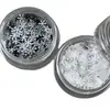 Decorações de unha com lantejoulas de floco de neve de Natal ultrafinas, adesivos de unha brancos e prateados com glitter de açúcar brilhante da moda