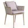 Silla de Ratán Silla de Respaldo para Ocio en el Patio Silla Tejida de Ratán para Balcón Exterior Muebles Tejidos de Ratán Grandes y Planos para Terraza de Villa