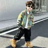 Ropa para niños niños estilo primavera y otoño chaqueta niño guapo uniforme deportivo de béisbol bebé top elegante comercio exterior venta al por mayor