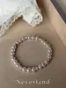 Popular Pulsera de Diamante Flash Bola Manta Perla Rosa Lujo Ligero Gama Alta Versátil Moda Joyería de Mano para Novia