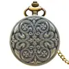 Reloj de Bolsillo Vintage de Bronce con Flor Doble de Ocho Pétalos para Hombres y Mujeres Reloj de Bolsillo de Cuarzo Reloj Grande Colgante Reloj de Regalo Reloj de Bolsillo Simple Creativo