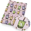 Tela fina de algodón y poliéster o lona de poliéster con conejitos lindos, material para bolsa DIY, mantel de dormitorio, 1Yc48873