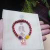 Templo Mismo Estilo Imitación Cinabrio Rojo Pulsera de Cuentas para Mujer Estilo Chino Colgante Auspicioso Pulsera de Cuentas de Buda Regalo de Este Año