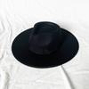 Sombrero de copa grande cubierto con forma de gota de agua, sombrero de copa de lana para otoño e invierno, sombrero de fieltro de ala grande con forma de corazón de melocotón