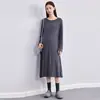 Ropa Premamá Pupu Apparel Otoño e Invierno Tejido Holgado Nuevo Vestido de Maternidad Adelgazante Falda de Maternidad de Longitud Media