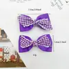 Pasador Personalizado Pequeño de Cuadros Frescos con Lazo Transfronterizo para Niña Dulce Estéreo Accesorios para el Cabello Estilo Preppy Diadema DIY