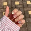 Tiras de Unha Pré-Feitas Artesanais Vestíveis Curtas para Estudantes Dopamina Clareamento Avançado Unhas Postiças Patches de Unha Prontos