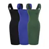 Vestido de tirantes estilo puramente sexy con abertura en la espalda, Nueva colección Primavera/Verano, Vestido midi ajustado bodycon que ciñe la cintura para mujer