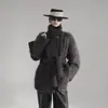 Abrigo de Mohair con Cuello Alto de Terciopelo de Nube Cálido Estilo Retro para Mujer, Abrigo de Lana Holgado, Nuevo Estilo Otoño e Invierno