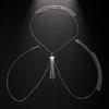 Nueva cadena de pecho con borlas de estrella de cinco puntas sexy transfronteriza, cadena de cuerpo de bikini de discoteca europea y americana con diamantes de imitación