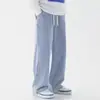 Amazon AliExpress Transfronterizos Más Terciopelo Engrosado Tallas Grandes Jeans para Hombre Sueltos Adelgazantes Pierna Recta Pantalones Largos hasta el Suelo Hombre