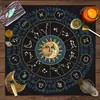 Toalha de mesa de cartas de Tarot, pano decorativo para jogos de tabuleiro, toalha de mesa de veludo com constelação de sol e lua, toalha de mesa de feira estilo ins
