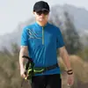 Ropa deportiva de manga corta para hombre de secado rápido talla grande cuello alto con cremallera camisa para senderismo al aire libre camiseta de verano para hombre holgada transpirable