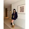 Yuyi Nuevo 2025 Otoño e Invierno Moda Coreana Casual Conjunto de Punto Cárdigan de Manga Larga + Shorts para Mujer C88007