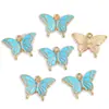 Accesorios de Aleación con Goteo de Aceite de Mariposa Colorida DIY para Bolsas, Llaveros y Collares