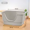 Caixa de Areia para Gatos Grande à Prova de Respingos Semi-fechada Banheiro para Gatos Grande Aberto Bacia de Areia para Gatos Gigantes Maine