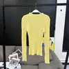 [En Stock] Top de Punto Mona Ajustado para Mujer, Nueva Colección de Primavera, Elástico y Adelgazante, Camiseta Base Retro