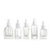 Botella de Vidrio Transparente con Gotero de 10 ml, Botella Redonda Recta para Aceite Esencial, Botella de Vidrio Transparente con Gotero de 10 ml, Botella Redonda Recta para Aceite Esencial, Botella Cosmética de Vidrio con Gotero Transparente de 10 ml, Botella para Serum con Dispensador de Presión y Hombro Plano, Botella Vacía