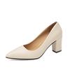 Zapatos de Tacón Alto para Mujer 2023 Nuevos Zapatos de Mujer Otoño Estilo Coreano Punta Afilada Boca Baja Zapatos Planos de Mujer Tacón Grueso Zapatos de Moda Mujer Venta al Mayoreo