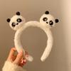 Faixa de Cabelo de Pelúcia para Lavar o Rosto e Maquiagem, Orelhas de Gato e Urso Fofas de Desenho Animado, Acessórios de Cabelo Femininos de Desenho Animado com Estampa de Leopardo, Novos Acessórios de Cabeça