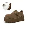 Mocassins de couro legítimo com sola de espuma, coleção outono/inverno 2026, sola grossa, que aumenta a altura, sapatos Mary Jane de luxo leves para mulheres