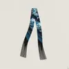 Bufanda con Borla Redonda 130*5 cm, Bufanda de Sarga de Seda Artificial, Cinta para el Cuello de Moda y Versátil, Lazo para Bolso