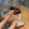 Zapatos de Diseño Estilo Coreano, Nuevos Zapatos de Tacón Cuadrado para Primavera y Otoño, Sandalias Elegantes, 2025 Estilo Pequeño Fragante Mary Jane Retro