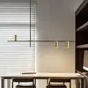 Lustre moderno minimalista nórdico para restaurante, luminária de balcão de bar designer minimalista italiano, luminária de fita linear única