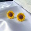 Nuevos pendientes de girasol personalizados de moda, pendientes de girasol, pendientes de oreja Joker simples, joyería al por mayor