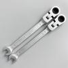 Chave Catraca Omar Tools Cabeça Móvel Côncava Reforçada Abertura Plum Blossom Chave Catraca Aço Alto Carbono Cromado Polido
