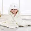 Toalla de Baño para Bebé de Dibujos Animados de Coral Fleece al por Mayor, Toalla con Capa de Baño Infantil Linda, Toalla Suave para Baño del Hogar
