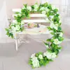 Enredadera de Rosas Artificiales para Cesta Colgante de Balcón, Techo Decorativo, Decoración de Tubería de Aire Acondicionado, Enredadera de Flores para Cubrir y Envolver
