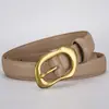 Nuevo Cinturón de Hebilla de Pasador de Aleación para Mujer, Cinturón Versátil de Cuero Genuino, Accesorio de Cinturón Simple de Gama Alta para Falda de Verano Europea y Americana