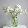Adornos de flores artificiales se sienten 10 cabezas 3 horquillas Phalaenopsis flor de plástico falsa en maceta decoración interior para el hogar boda