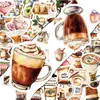 Compra Direta Transfronteiriça [com Certificação Ce.Cpc] 50 Peças de Adesivos de Grafite para Entusiastas de Café, Vários Adesivos de Decoração de Café