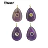 Wt-P2022 Despacho de Exportación Venta al por mayor Forma Clásica de Gota de Agua Color de Piedra Preciosa Natural Incrustación de Zirconia Accesorios para Pendientes de Mujer