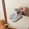 Botas de Cristal para Niña Otoño Invierno 2026 Nuevas Botas de Piel para Bebé Niña Botas de Princesa Infantil Bebé Terciopelo Plus Estilo Caliente Botas Martin